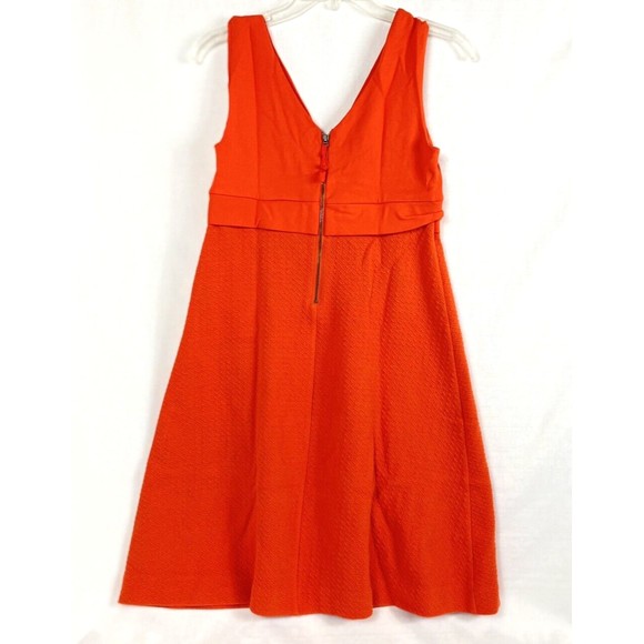 Anthropologie HD In Perris Midi Dress Stretch Size 6 Sleeveless V Neck Orange - Picture 2 of 10
